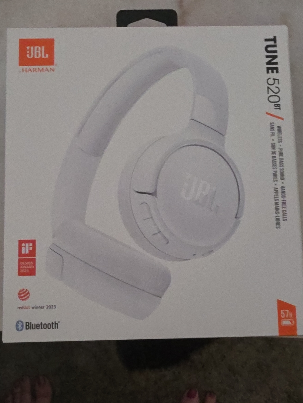 JBL Tune 520BT Wireless Headphones - White NIB